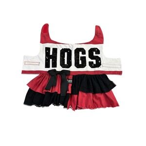 Victoria's Secret Pink HOGS‎ Sequin Dog Dress Pet Outfit Red Black Bow